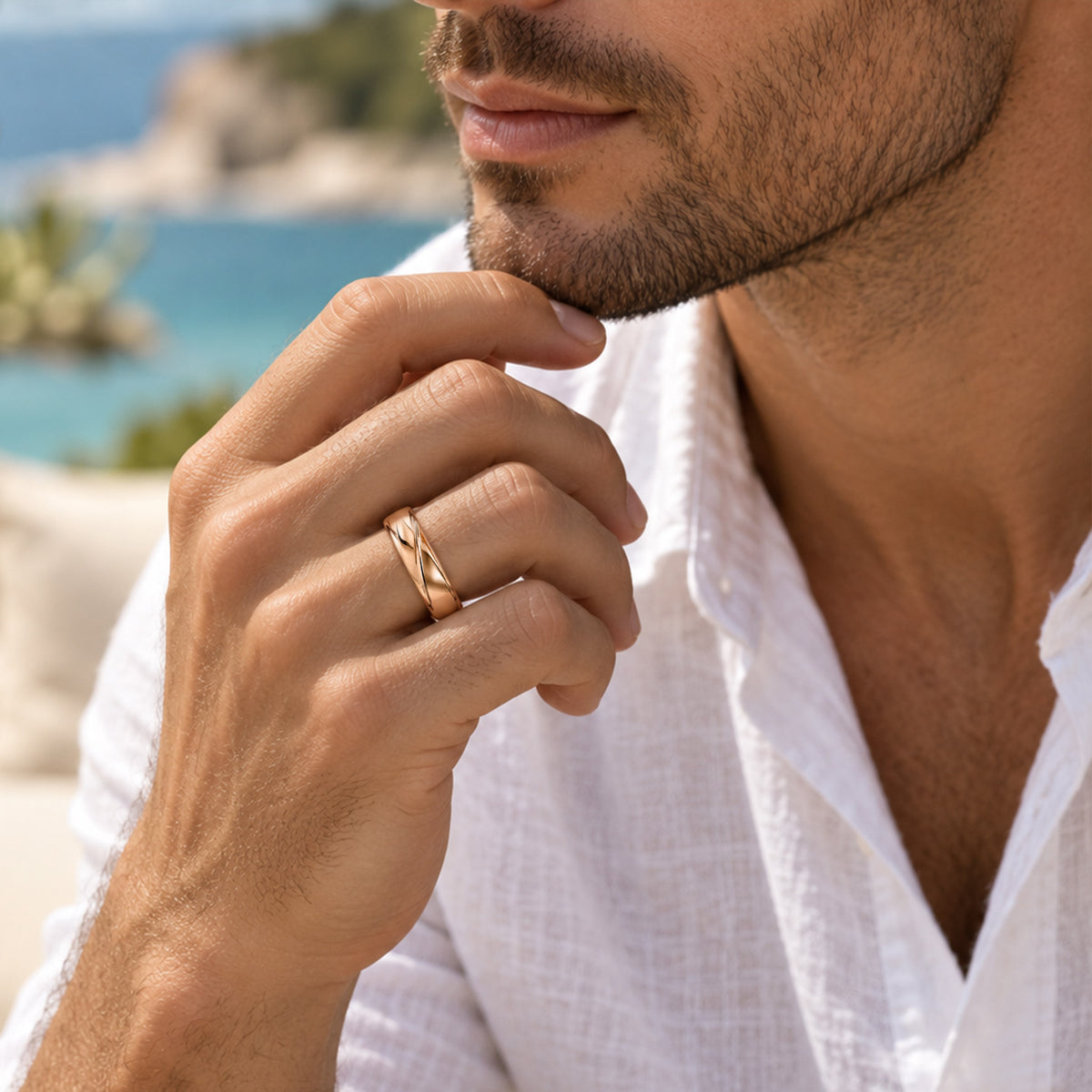 Minimalist Design Moissanite Pave Twisted Wedding Ring Set With Round Cut Accent Moissanites #MCWSM0001