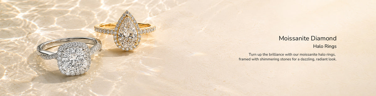 Moissanite Diamond Halo Engagement Rings