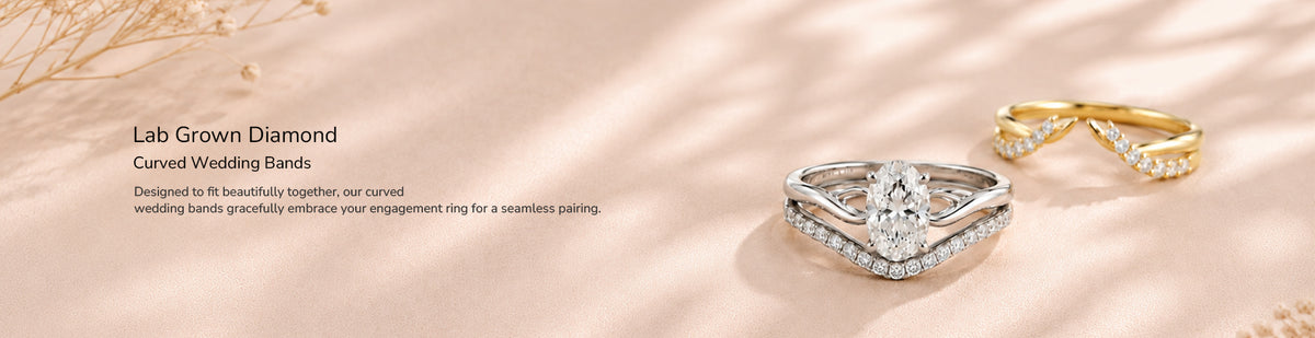 Lab Grown Diamond Curved Wedding Bands